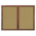 United Visual Products Double Door Indoor Enclosed Easy Tack Bo UV304EZ-MARBLE-BRONZE